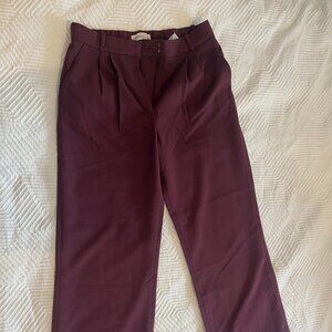 Abercrombie Sloan Wide Leg Trouser, Burgundy Size 31